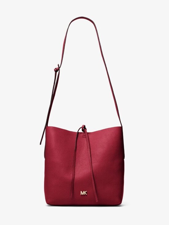 Michael Kors Handbags - Michael Kors Oxblood Leather Junie Messenger Crossbody Slouchy Bag